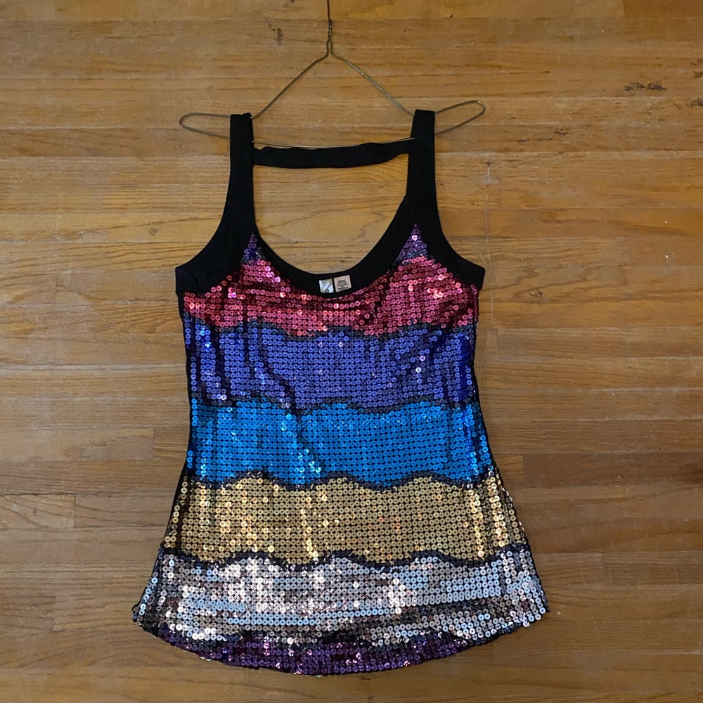 Juniors Multicolor Sequin Tank Top